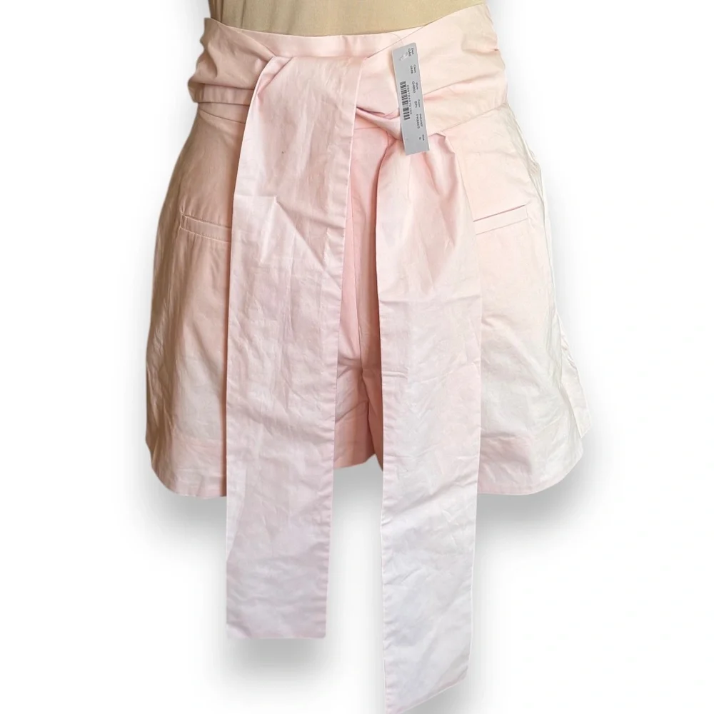J.CREW light pink tie waist shorts cotton poplin size 0 NWT